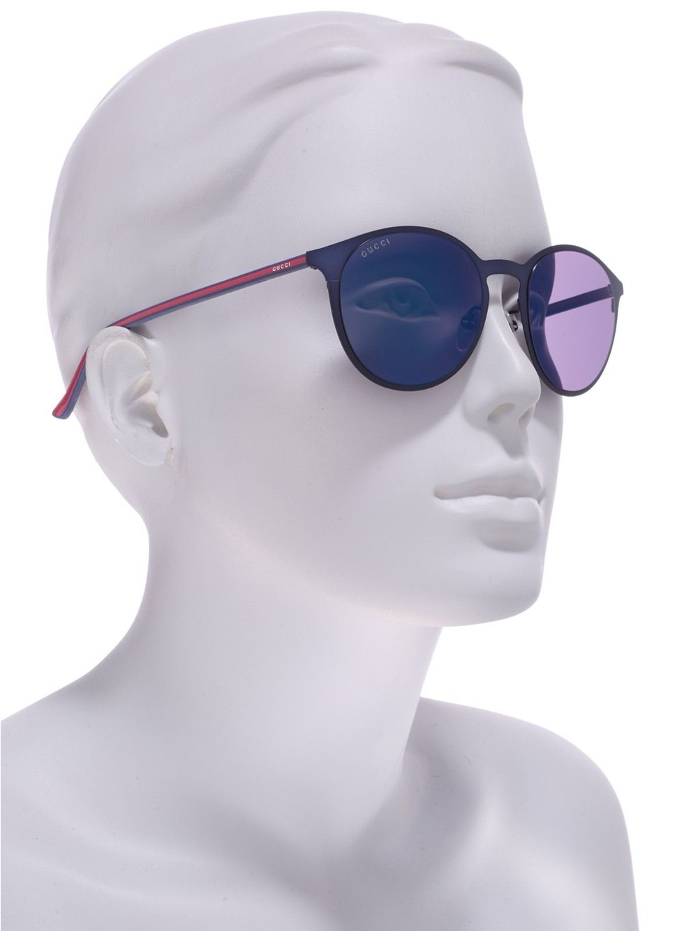 Gucci GG0504S-003 blue mirrored 52mm round unisex sunglasses
